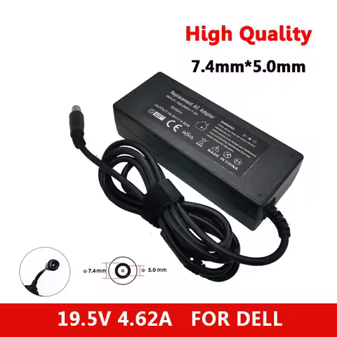 19.5V 4.62A 90W 7.4*5.0mm Laptop AC Adapter For DELL E4300 E4310 E5400 E5410 E5420 E5500 1420 1501 1