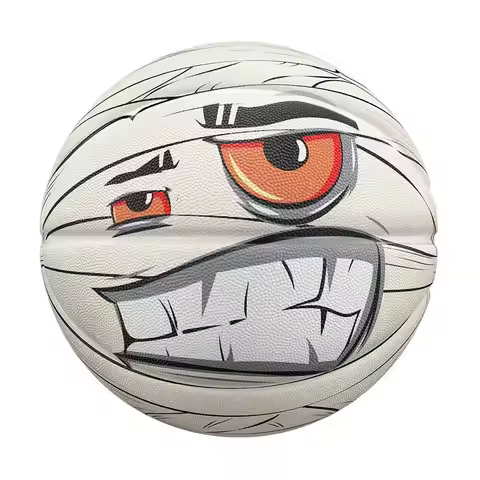 Durable Rubber Basketball Size 7 Indoor Outdoor Funny Basketball with Eyes Tooth 3 Layers Ball