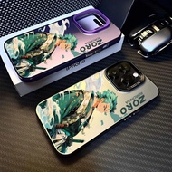 Premium Matte Hard One Piece Zoro Comic Casing For IPhone 11 14 15 Pro Max Plus 7 8 SE 2020 2022 7Plus 8Plus Silver Black White Laser INS Cute Phone Case