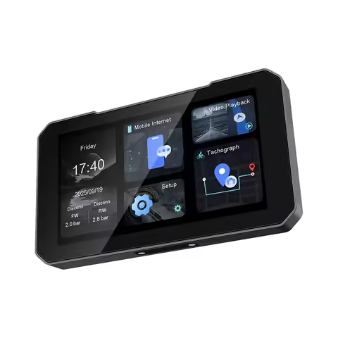 5 Inch Touch Screen Motorcycle CarPlay Screen Support Dual Camera Record with Wireless CarPlay and A