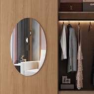 Mirror wall sticker, self-adhesive elliptical acrylic bathroom mirror sticker, home decoration high-definition glass soft mirror wall sticker
