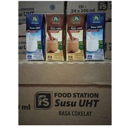 Fs Susu Sapi UHT Coklat 200 ML Food Station Susu UHT Rasa Coklat 1 Dus (200 ML x 24 PCS)