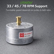 USNOW Turntable Motor Replacement, H/L Fine Speed Trim Low Noise EG-530SD, 33/45/78 RPM Support 9-12