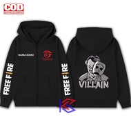 FREE NAME HOODIE ZIPPER BOYS GIRLS FREEFIRE GARENA VILLIAN FREEFIRE GARENA VILLIAN CHILDREN'S ZIPPER