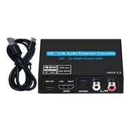 4K 60Hz HDMI2.0 Audio Extractor Support 5.1Ch HDMI2.0 HD-MI to HDMIAudio ARC Switch with Audio Tosli