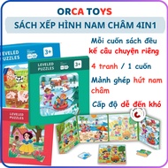 [4IN1] 4in1 Magnetic Puzzle Book - 12–42 Piece Magnetic Puzzle by Level - Thinking Toys for Children