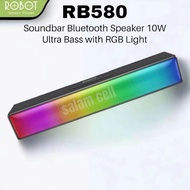 Speaker Bluetooth Robot RB580 Sounbar Bluetooth Speaker 10W Ultra Bass with RGB Light Robot RB-580