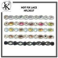 [READY STOCK] 1meter Iron-on Rhinestones Trimming | Hot Fix Kristal Lace | Hot Fix Rhinestone Tape |