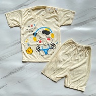 Short-Sleeved Baby Clothes Set Latest Cow-Patterned Children's T-Shirt and Headphones 3-12 Months