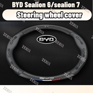 ZR For Byd sealion 6 / sealion 7 steering wheel cover leather steering wheel cover breathable carbon