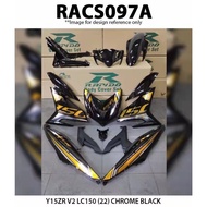 RAPIDO COVER SET CUSTOM Y15ZR V1/V2 BLACK-GOLD（STICKER TANAM）