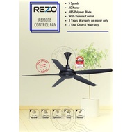 Rezo Ventus Ceiling Fan MY56 56" 5 ABS Blades Heavy Duty Motor 5 Speed *Remote Control