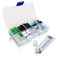 Easycargo 124pcs Heatsink Kit 9 Sizes Multicolor Aluminum + Copper, Cooler Heat Sink for Cooling VRM