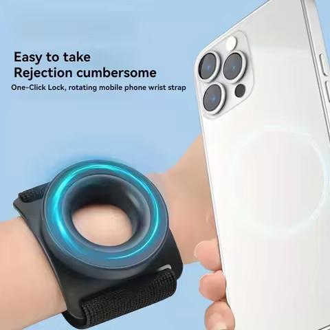 New Magnetic Suction Bracket Mount Mobile Phone Holder Wrist Strap Arm Dedicated For Magsafe iPhone 