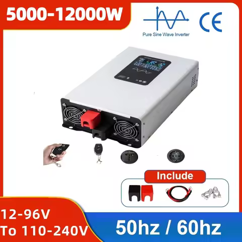 5000-12000W Pure Sine Wave Inverter 12v 220v 6000W Power 12V-96V to 110V 220V Converter Solar Car In
