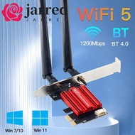JARRED Wireless Network Card, WiFi 5 AC1200 PCIE WiFi Adapter, Portable Dual Band Antenna Drive Free
