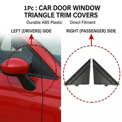 Car Front Window A-pillar Triangle Cover Flag Molding For FIAT 500 2012-2019 Door Mirror Plate 1SJ85