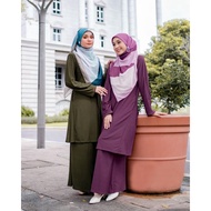 Baju Kurung Pahang Laura Plain 4.0 (kurung ironless, tak payah gosok,plus size XS-5XL)