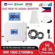 Increase mobile phone signal, 3G/4G/5G 3-in-1 mobile signal booster, supports Globe SMART