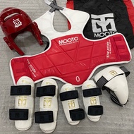 ชุดเกราะ MOOTO ทั้งชุด PROTECTOR SETS TAEKWONDO ทั้งกระเป๋า เกราะ สนับแขนขา หมวก กระจับ ชุดเกราะเทคว
