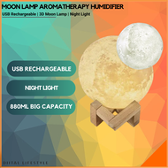 880ML Air Humidifier 3D Moon Lamp light Diffuser Aroma Essential Oil USB Ultrasonic Humidificador Night Cool Mist
