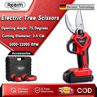 REAIM 850W Lithium Battery Tree Scissors  Carbon Steel 75 Degrees 2.5 cm 5000~22000 RPM Grindstone*1