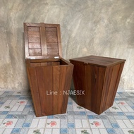 ถังไม้สัก ถังขยะ ถังไม้อเนกประสงค์ เหมาะสำหรับบ้านเรือน หรือ ใช้ในโรงแรม /รีสอร์ท ✅สินค้าใช้งานคงทน