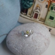 蕨類生日石 耳骨夾 925銀