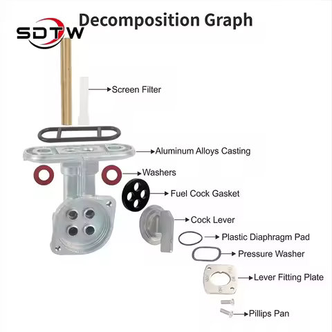 SDTW Gas Fuel Valve Petcock Switch for Yamaha Blaster 200 YFS200 TTR 250 230 125 225 XT 600 WR 250F 