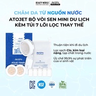 Atojet Mini Travel Shower Set with Bag of 7 Replaceable Filters