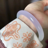 High Quality Elegant Violet Bangle Lavender Gradient White Jade Bracelet Wide Version Bangles Purple
