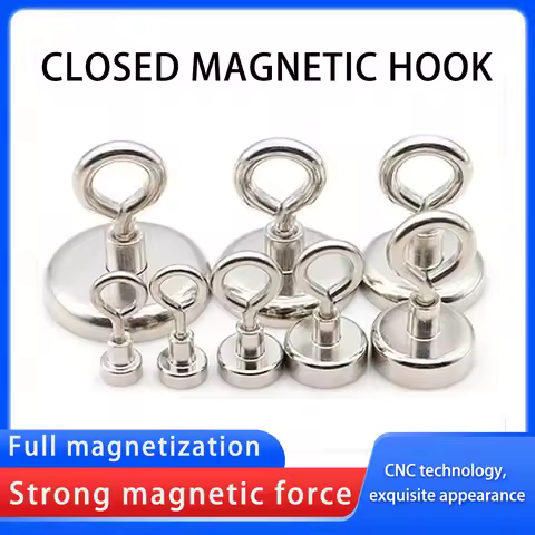 F8~F60 Strong Neodymium Magnet Pot Fishing Salvage Magnet Neodymium Round Strong Magnetic Hook Sucke