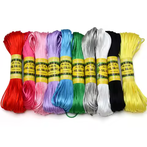 Colored Nylon String For Bracelet Jewelry Making 1.5mm 10roll Satin Rattail Nylon Cord Friendship Cr
