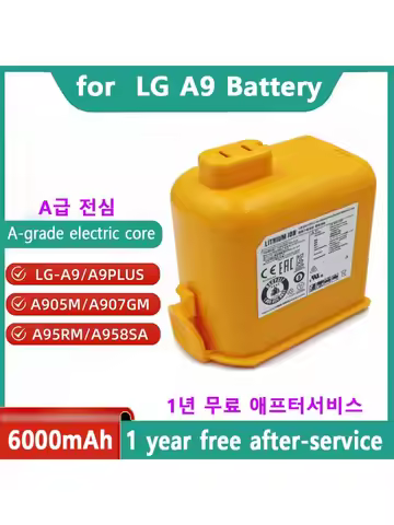 6000mAh New Battery EAC63382208 EAC63758601 for LG Cord Zero A9 Plus A9 Max A9K Pro A9M A9MASTER2X A