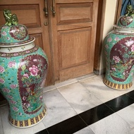 Guci keramik family rose langka lukis china antik tinggi 120cm