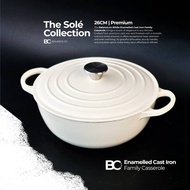 Balance.co Enameled Cast Iron Family Casserole 26cm - Dutch Oven Soup Stew Pot Sourdough