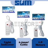 Sum 4213N / 4214N / 4215N 2 Pin Extension Socket ( 3 Socket / 4 Socket / 5 Socket ) 1.8 Meter  / 1.8