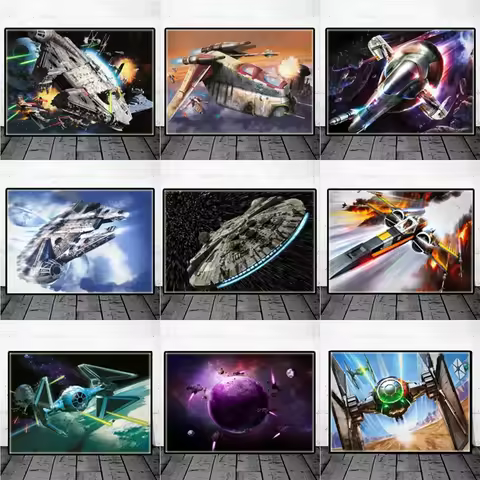 Spaceship Art Destroyer Millennium Falcon Star Trek 5D DIY Diamond Painting Kits Full Drill Diamond 
