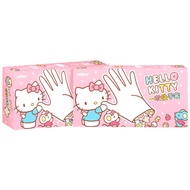 宜洁 Hello Kitty一次性手套塑料透明加厚耐用家用食品级餐饮薄膜 2盒【50只/盒】