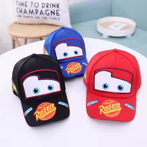 Kids Lightning McQueen Sun Hat Cute Cartoon Cars Baseball Cap Spring Summer Autumn Peaked Cap Breath