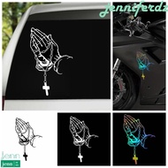 JENNIFERDZ Car Prayer Gesture Laser Sticker, Prayer Gesture Easy Install Prayer Gesture Decoration S