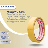 MASKING TAPE 1" INCH 24MM X 15M LAKBAN KERTAS SAZANAMI 1" ISOLASI KERTAS