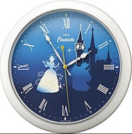 全新 日版 Cinderella 灰姑娘 靜音 蓄光 掛牆鐘 28x28cm Disney Time Official Product Clock RHYTHM