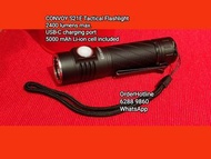 袖珍戰術強光電筒 Convoy Tactical Flashlight S21E。2400流明. 5000 mAh.  USB-C 直接充電