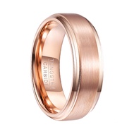 BONLAVIE 8MM Tungsten Carbide for Men Women Champagne Brushed Beveled Edge Elegant Ring Size 7-12