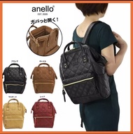 Nekokissbag Anello แท้100% PU Leather Quilting Backpack กระเป๋าเป้สะพายหลัง อเนลโล Mini &amp; Classic Size รุ่นหนังพียูลายตาราง