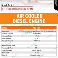terhemat mesin penggerak solar 5 hp diesel mdx 170 f mdx-170f
