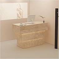 Modern Reception Counter Table, Retail Checkout Stand, Computer Cabinet, Front Desk with Lockable Dr