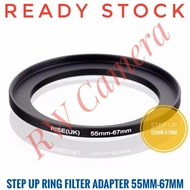 Step Up Filter Ring 55 to 67 55mm to 67mm 55-67 mm Adapter Converter Camera Lens Filter