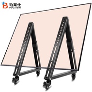 QM🍅 32-65Inch Short TV Bracket Floor Trolley Rack Tripod Stage Movable Wall Mount Brackets FDYG